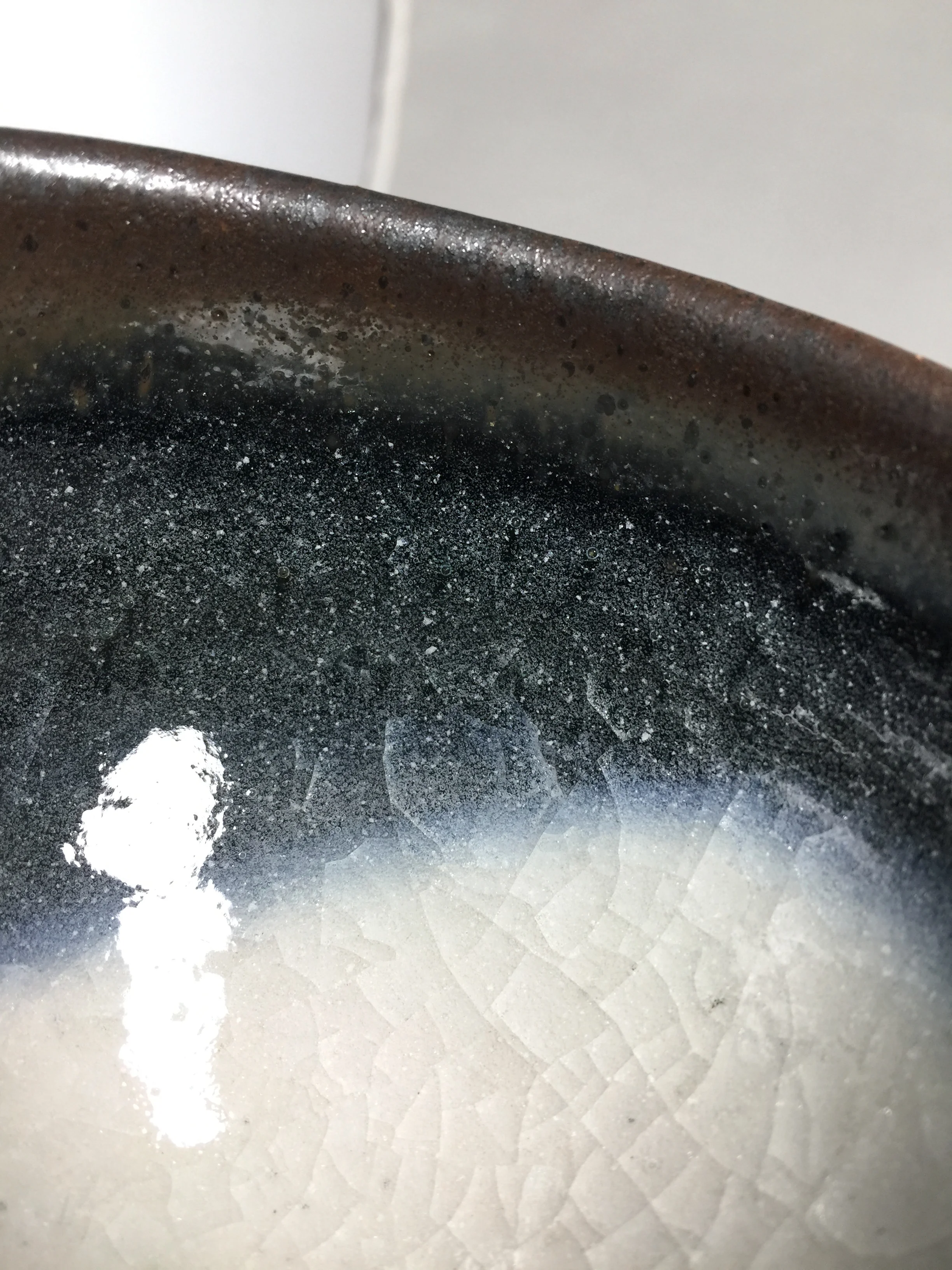 心海 Blue Shino Yunomi by Intangible Cultural Property Sakai Kobu